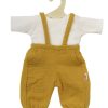 Tuinbroek met T-shirt Okergeel/Wit (28-35cm) voor Gordi pop