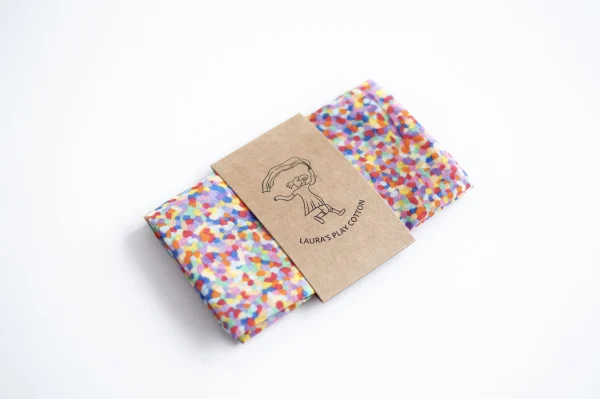 Laura's Play Cotton - Speeldoek | Rainbow Super Confetti | 50 cm x 50 cm - Afbeelding 2