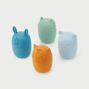 Tickit - Silisoft Badspeelgoed Dieren | Neutrale Kleuren | 4 Stuks