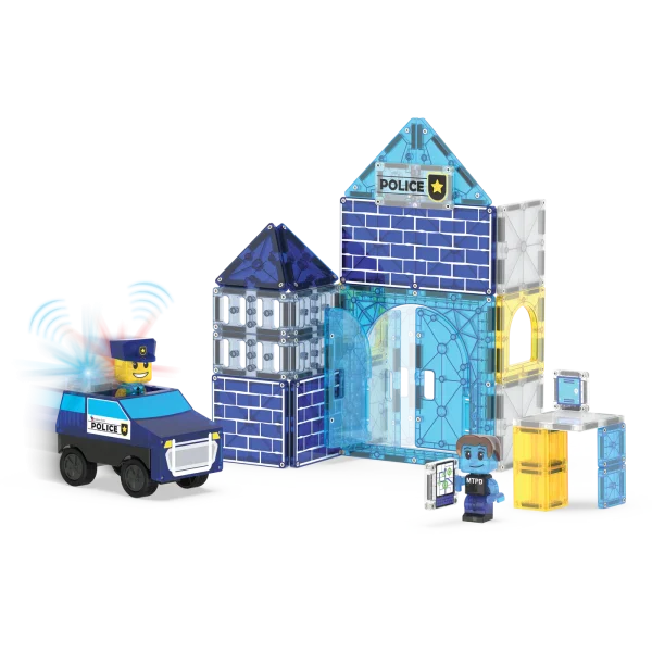 PRE-ORDER MAGNA-TILES - Police Station Politiebureau  | 35 Stuks - Afbeelding 7