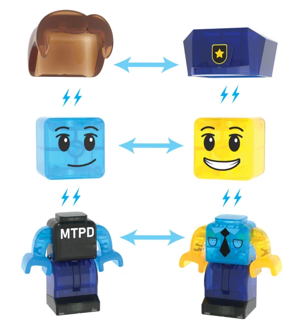 PRE-ORDER MAGNA-TILES - Police Station Politiebureau  | 35 Stuks - Afbeelding 3