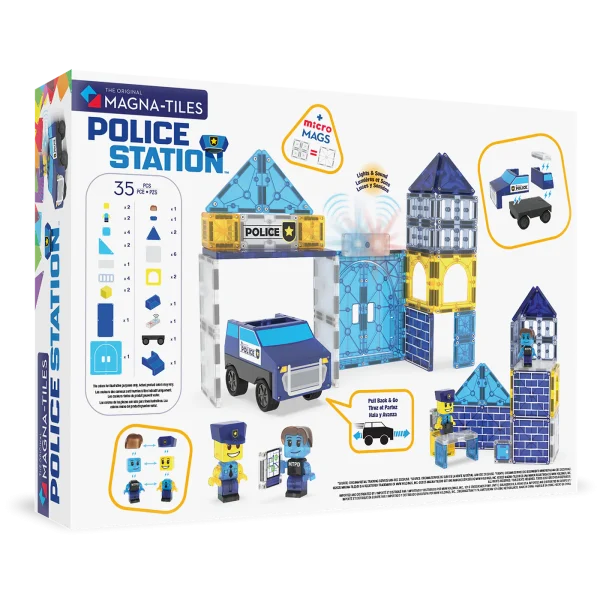 PRE-ORDER MAGNA-TILES - Police Station Politiebureau  | 35 Stuks - Afbeelding 2