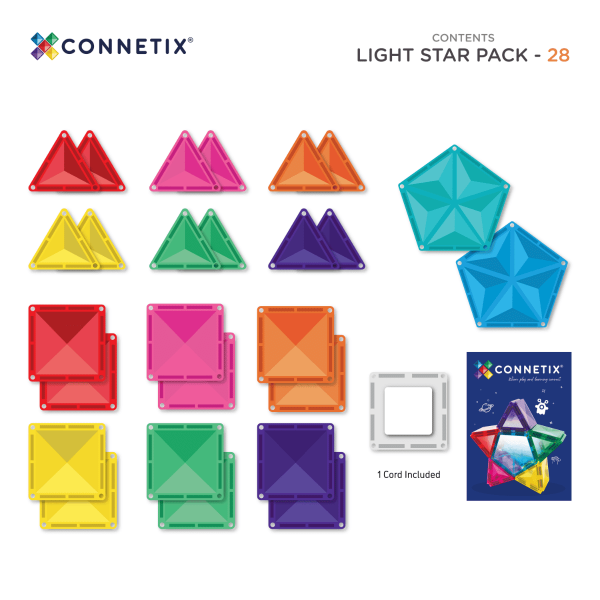 Connetix - Light Star Pack | 28 Stuks - Afbeelding 6