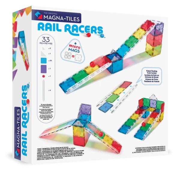 PRE-ORDER MAGNA-TILES - Rail Racers | 33 Stuks - Afbeelding 2