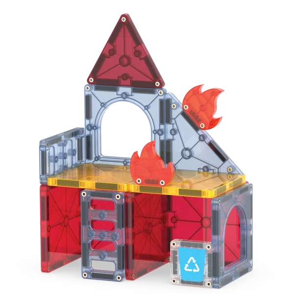 PRE-ORDER MAGNA-TILES - Fire Station Brandweerkazerne  | 27 Stuks - Afbeelding 6