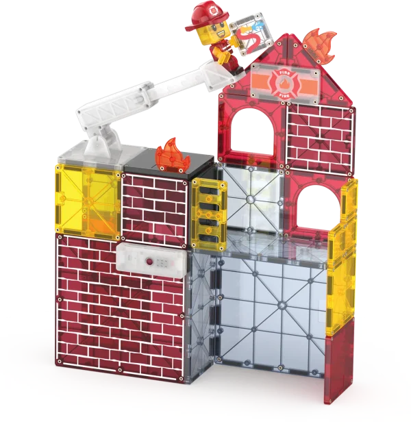 PRE-ORDER MAGNA-TILES - Fire Station Brandweerkazerne  | 50 Stuks - Afbeelding 7