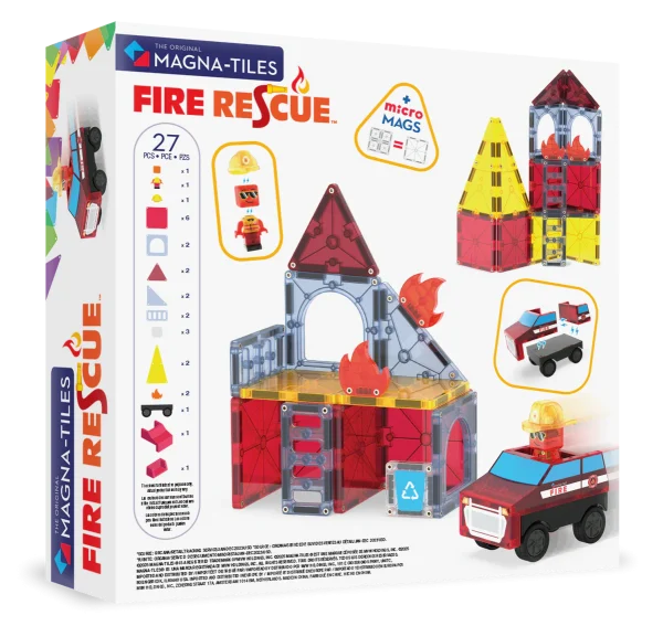PRE-ORDER MAGNA-TILES - Fire Station Brandweerkazerne  | 27 Stuks - Afbeelding 2
