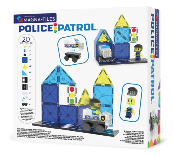 PRE-ORDER MAGNA-TILES - Police Station Politiebureau  | 20 Stuks - Afbeelding 2