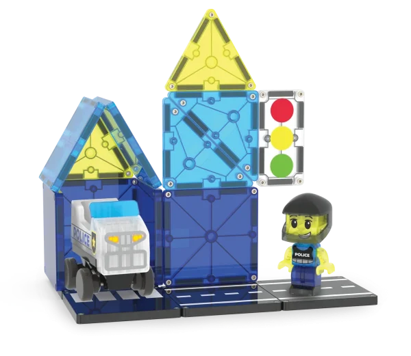 PRE-ORDER MAGNA-TILES - Police Station Politiebureau  | 20 Stuks - Afbeelding 9