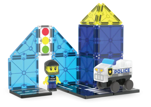 PRE-ORDER MAGNA-TILES - Police Station Politiebureau  | 20 Stuks - Afbeelding 3