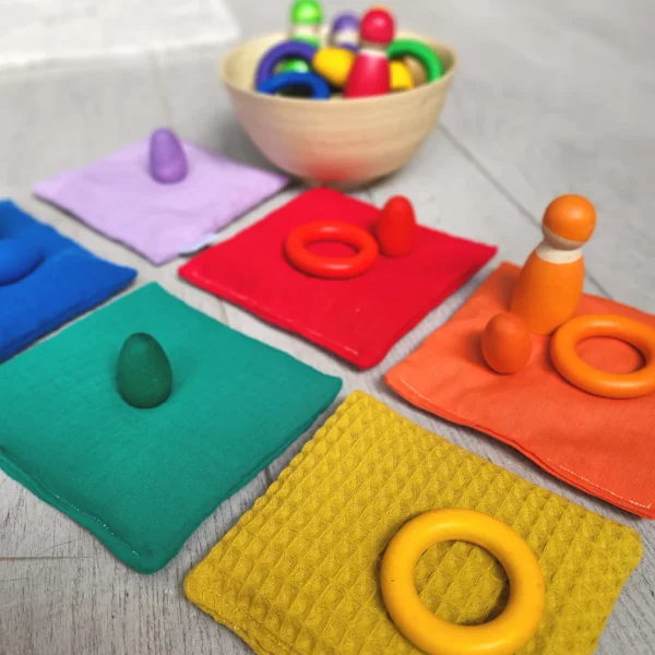 Little Botanic Label - Sensorische Pittenzakjes | Regenboog + Waves | 7 Stuks - Afbeelding 4